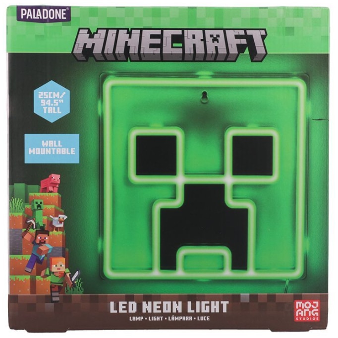 Candeeiro LED neón Creeper Minecraft 4