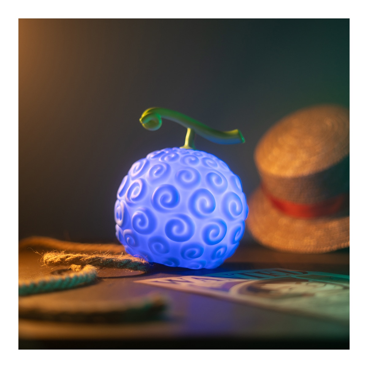 Lâmpada 3D Fruta Gum Gum One Piece Grupo Erik Azul-5