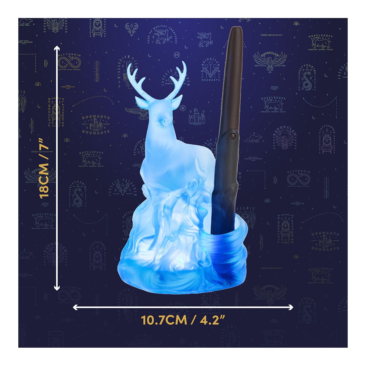 Candeeiro Patronus Comando Varita Harry Potter Paladone Azul-5