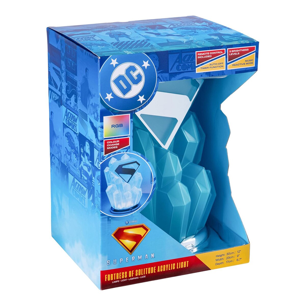 Candeeiro Superman Fortress Solitude Dc Comics Superman Paladone Azul-5