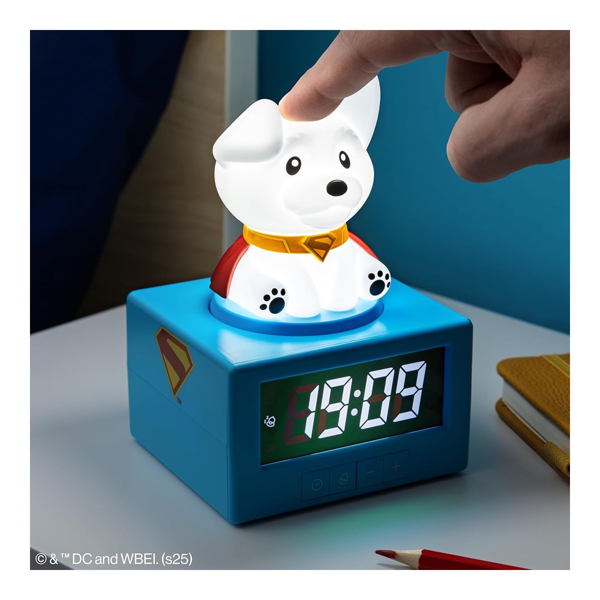 Relógio Alarma Krypto Dc Comics Superman Paladone Branco-3