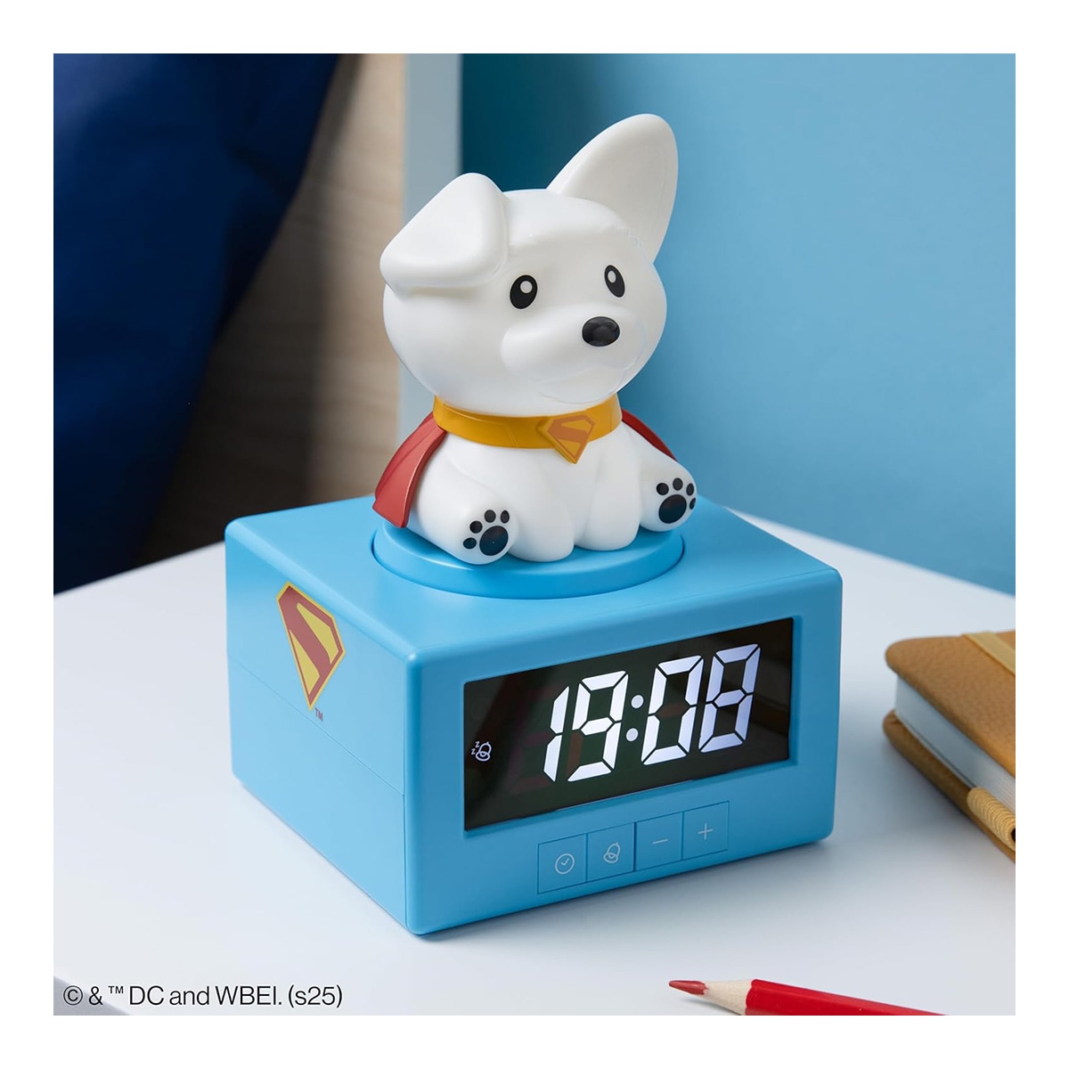 Relógio Alarma Krypto Dc Comics Superman Paladone Branco-4
