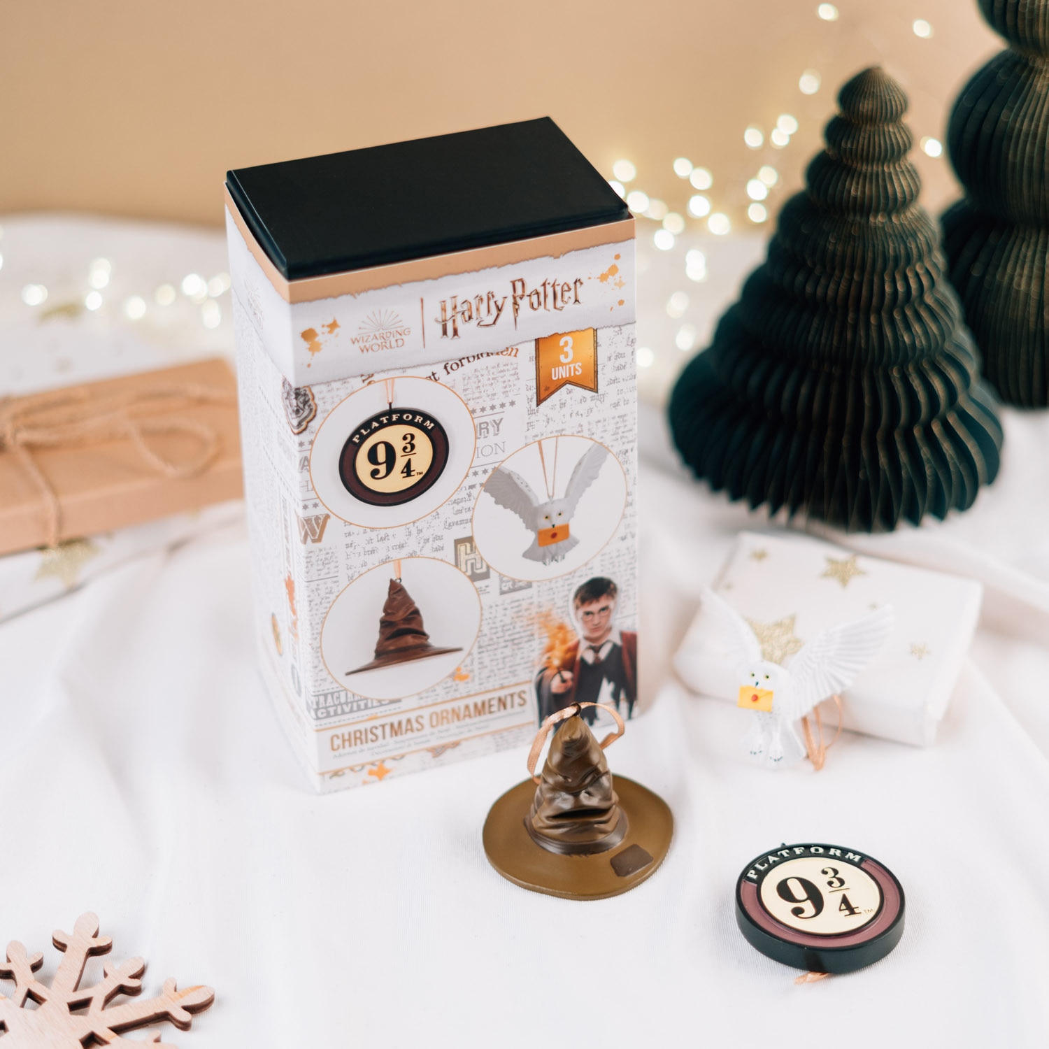 Conjunto 3 Ornamentos de Natal Chapéu Harry Potter 2