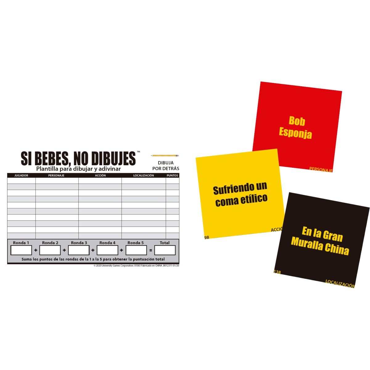 Jogo de Cartas Si Bebes no Dibujes 2