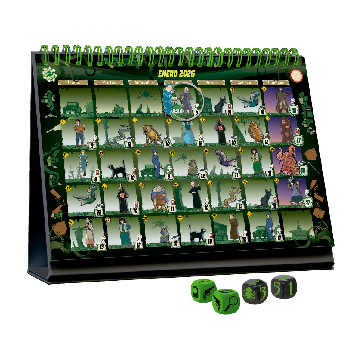 Jogo de Tabuleiro Calendário de 365 Aventuras Cthulhu Devir Verde-2