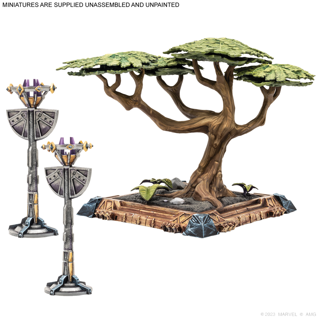 Jogo de miniaturas MCP: Kingdom Wakanda Terrain Pk Atomic Mass Games 3
