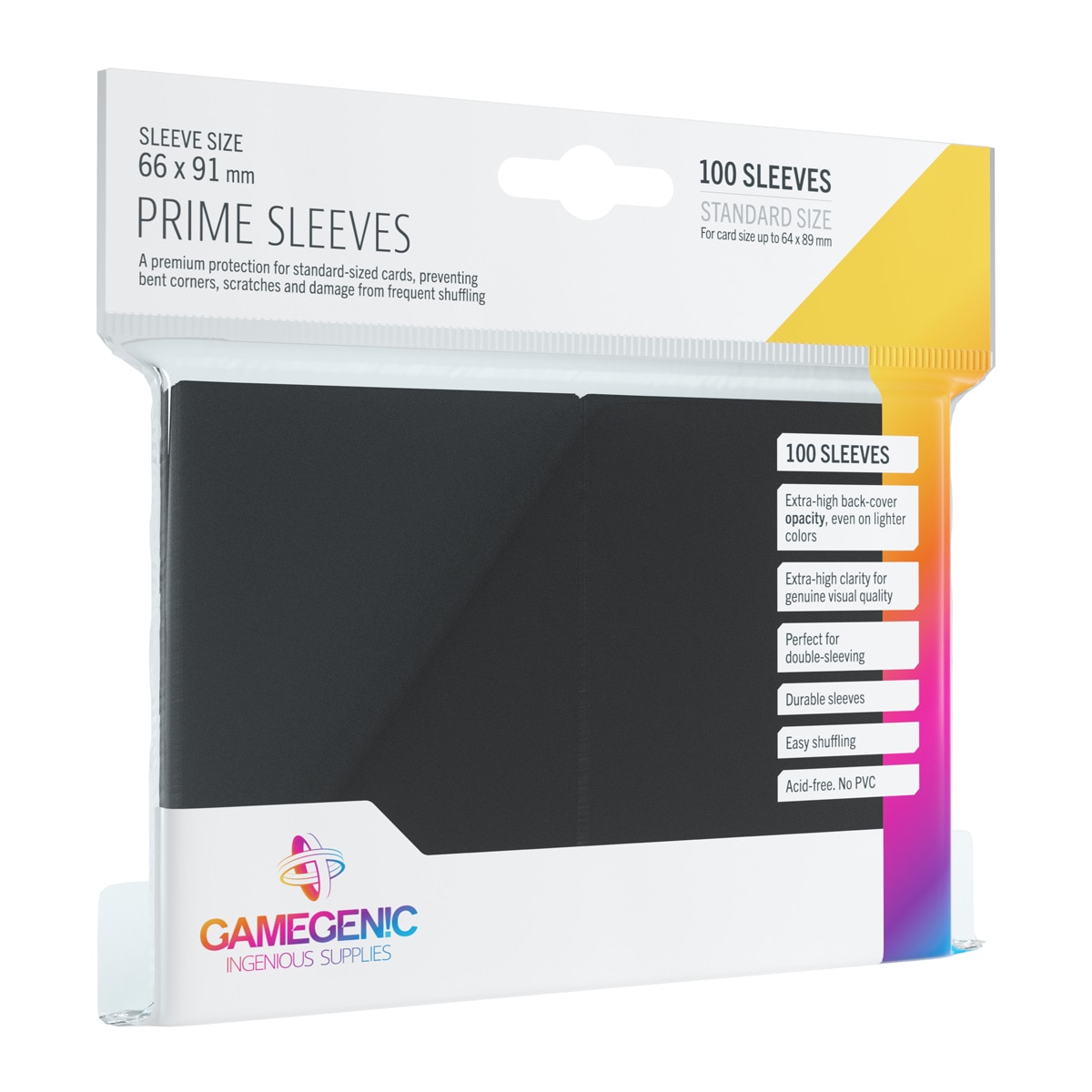 Capas Pack Prime Sleeves Black (100) Gamegenic 1