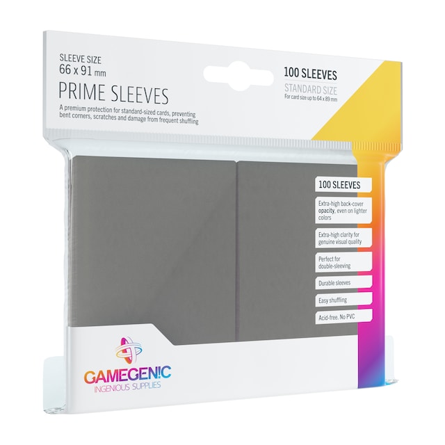 Fundas Pack Prime Sleeves Gray (100) Gamegenic.