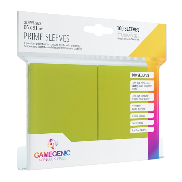 Fundas Pack Prime Sleeves Lime (100) Gamegenic.