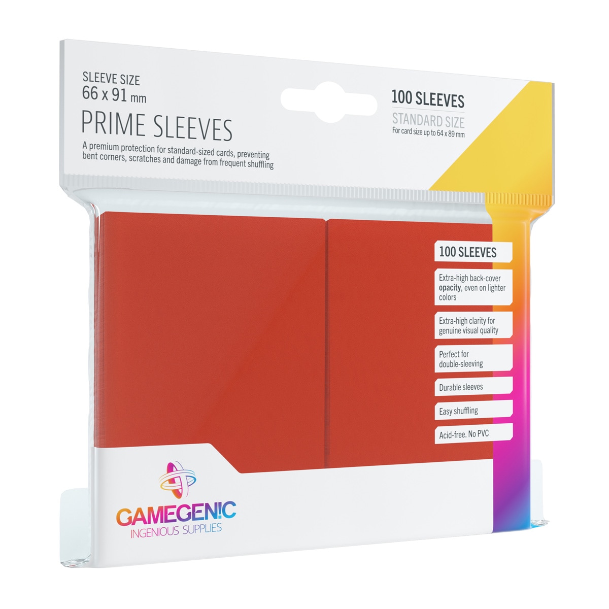 Capas Pack Prime Sleeves Red (100) Gamegenic 1