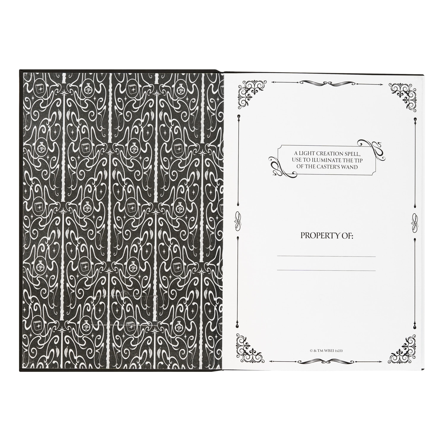 Caderno A5 com luz Lumos maxima Harry Potter 3