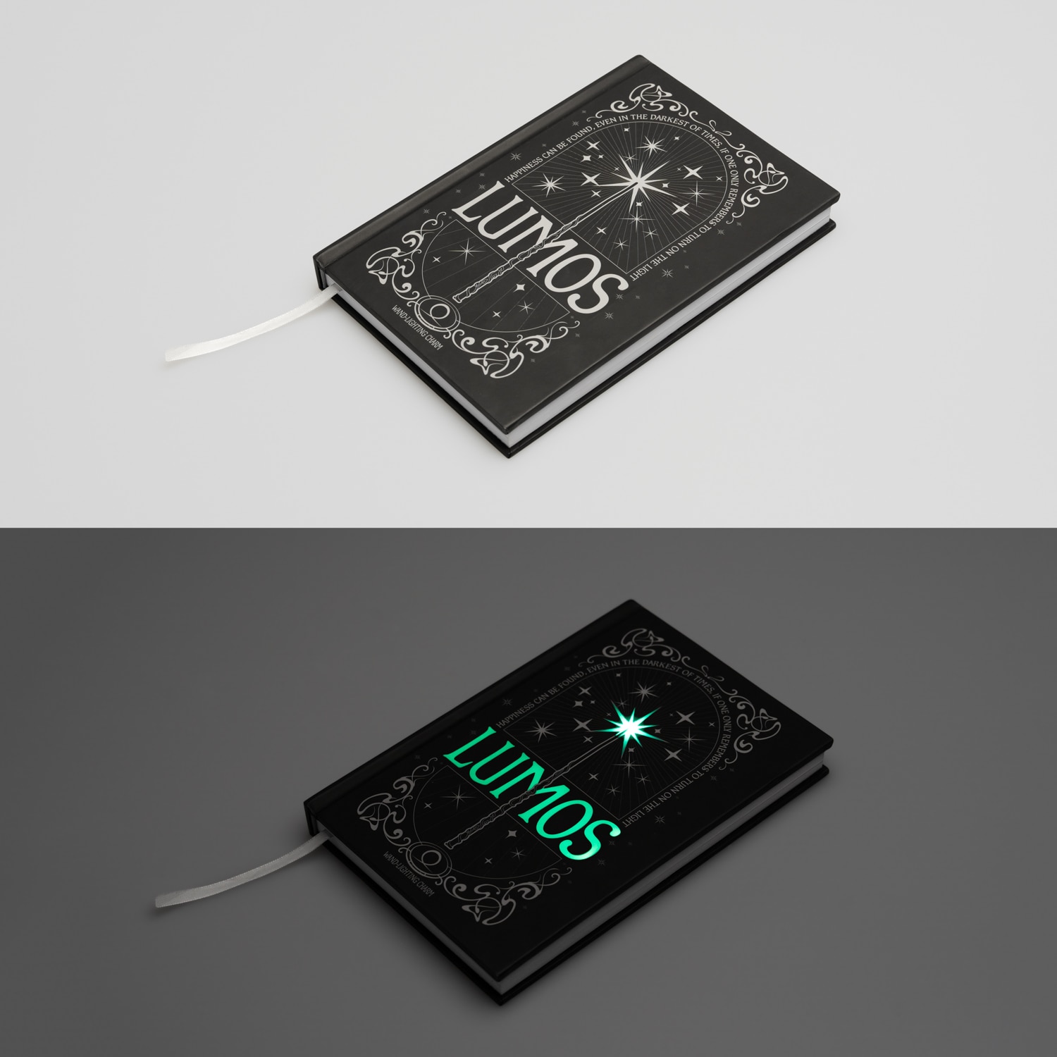 Caderno A5 com luz Lumos maxima Harry Potter 9