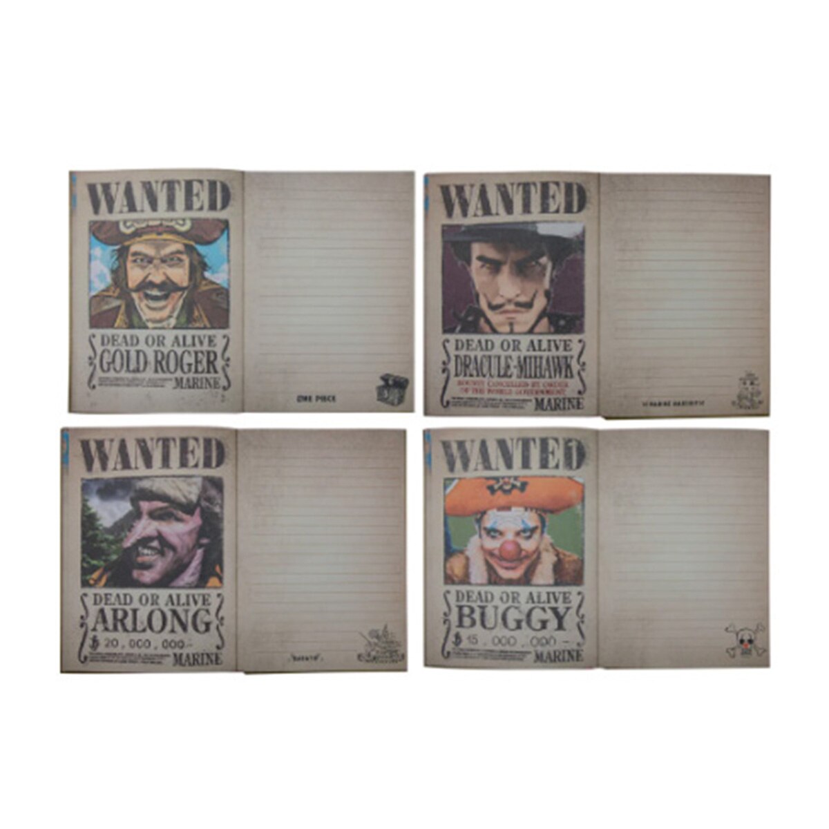 Caderno A5 prem Wanted One Piece 2