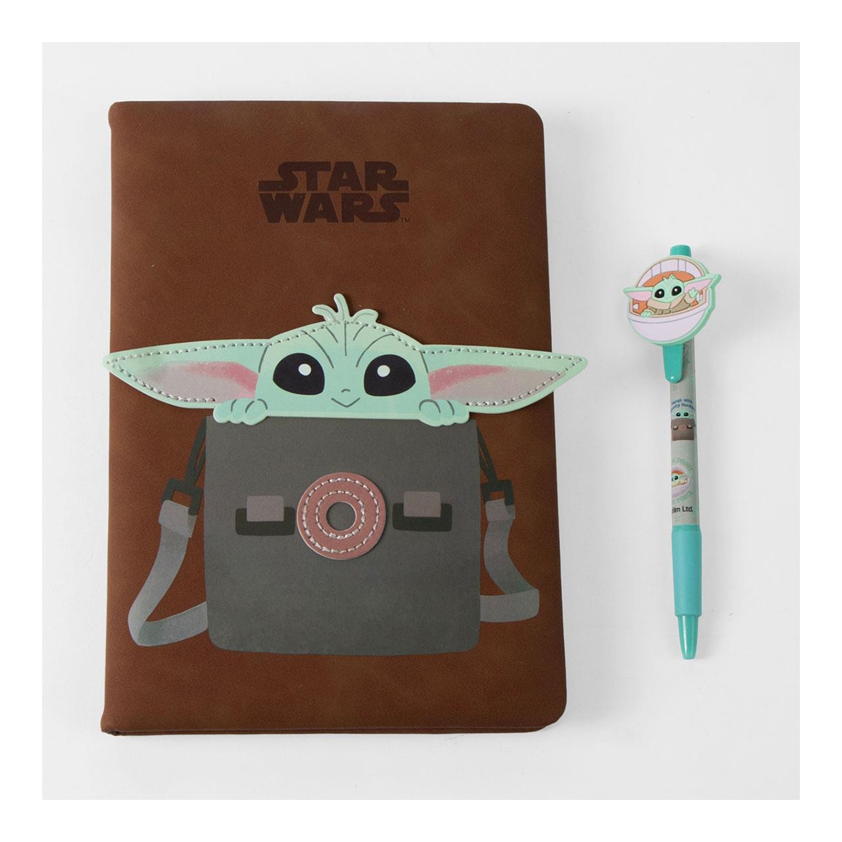 Caderno A5 e Caneta Grogu Star Wars The Mandalorian Castanho-2