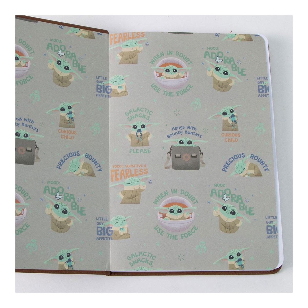 Caderno A5 e Caneta Grogu Star Wars The Mandalorian Castanho-3