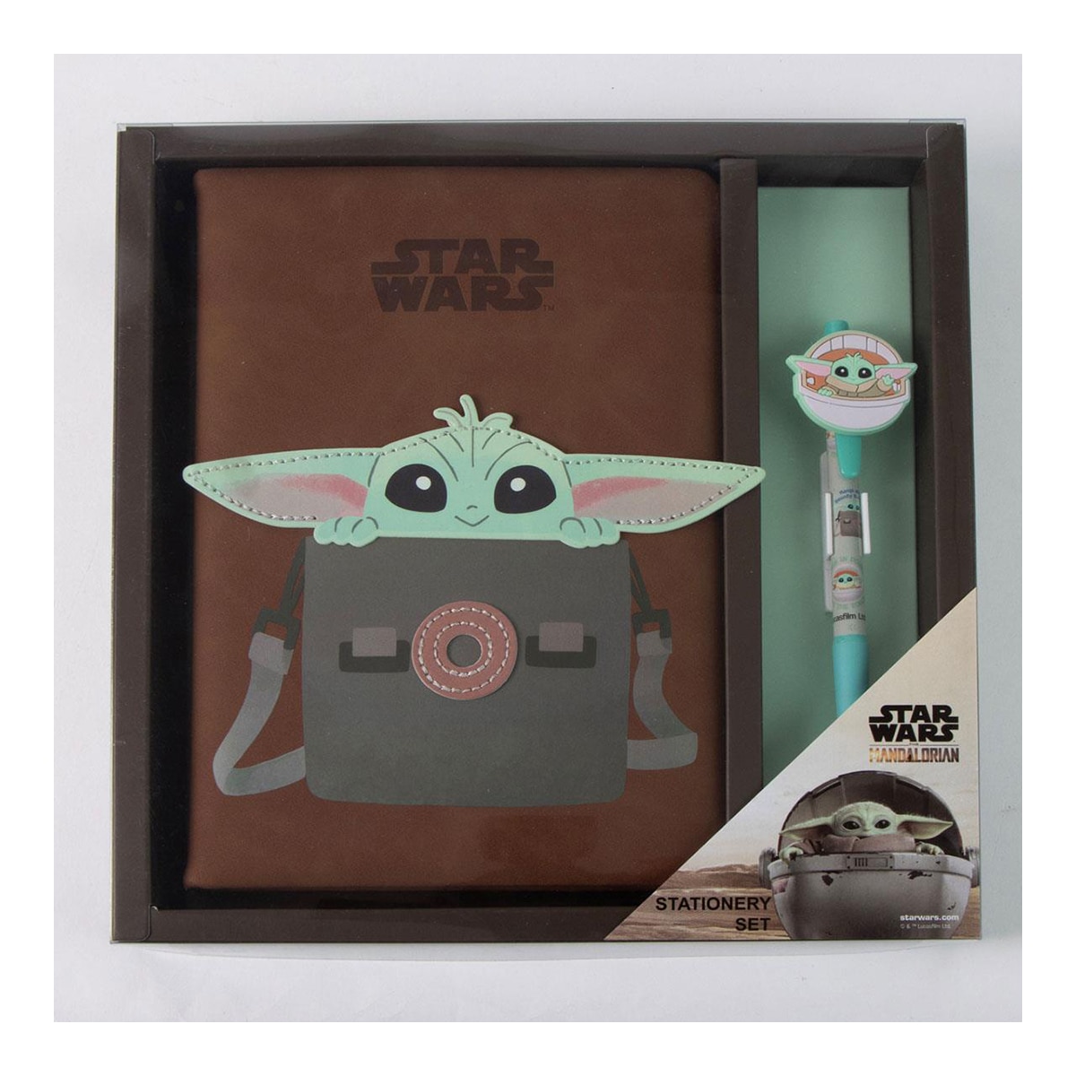 Caderno A5 e Caneta Grogu Star Wars The Mandalorian Castanho-9