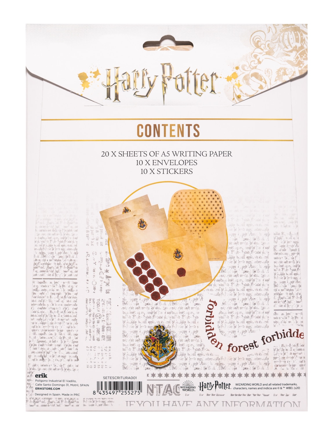 Conjunto de Escrita Harry Potter Hogwarts 2