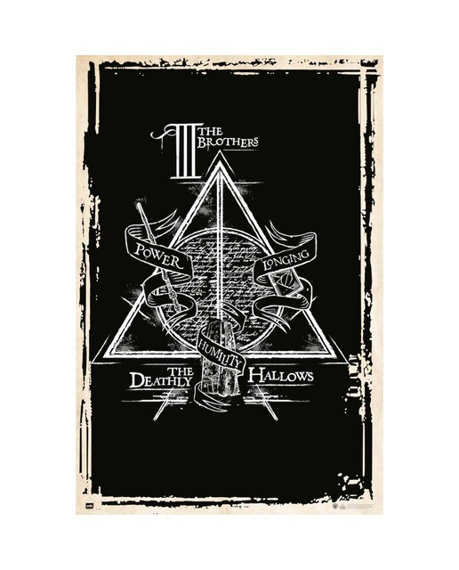 Póster Harry Potter Talismãs da Morte Preto-1