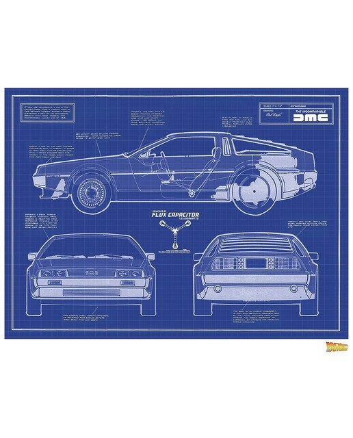 Póster Regresso ao Futuro Delorean 1