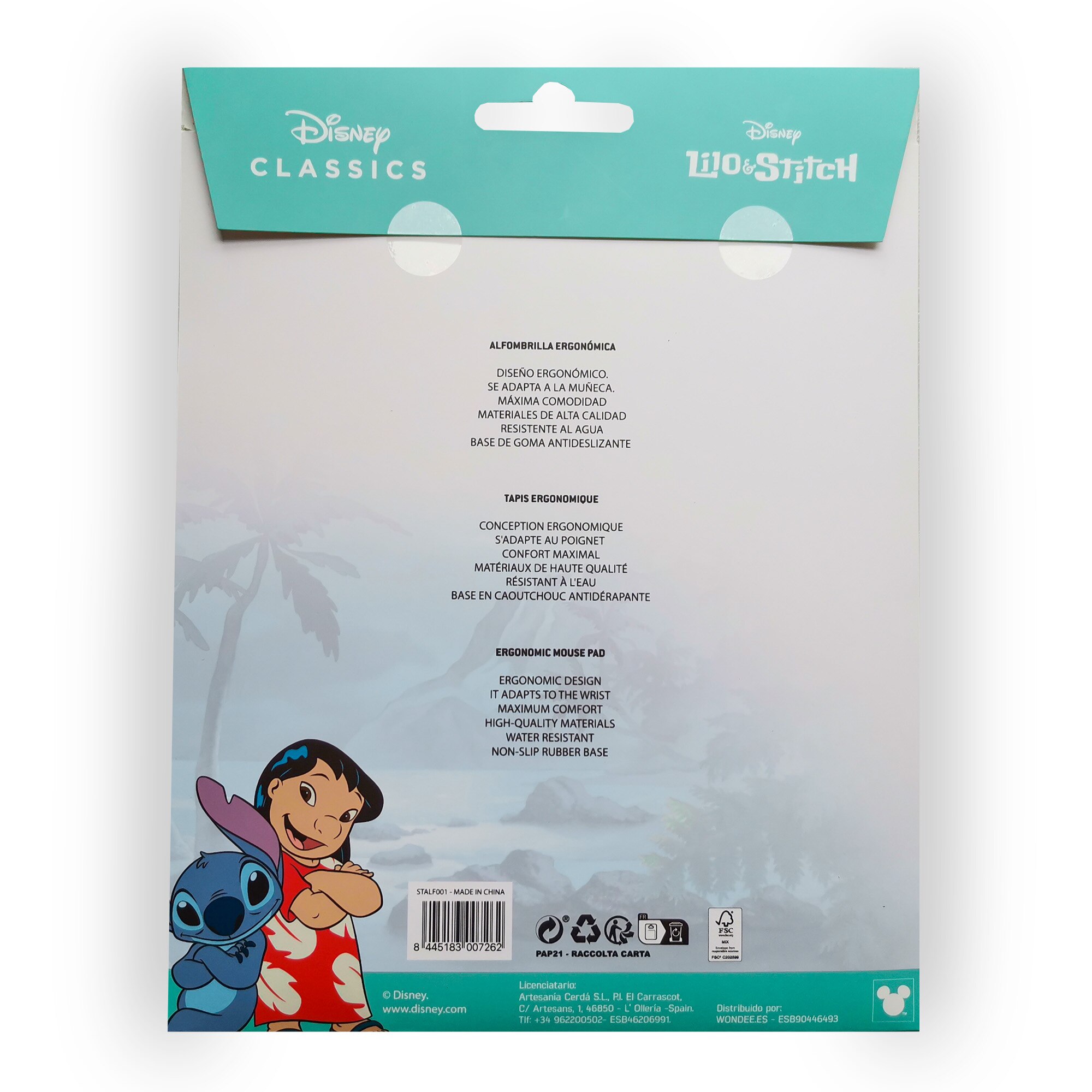 Tapete ergonómico Gel Stitch Disney Wondee 8