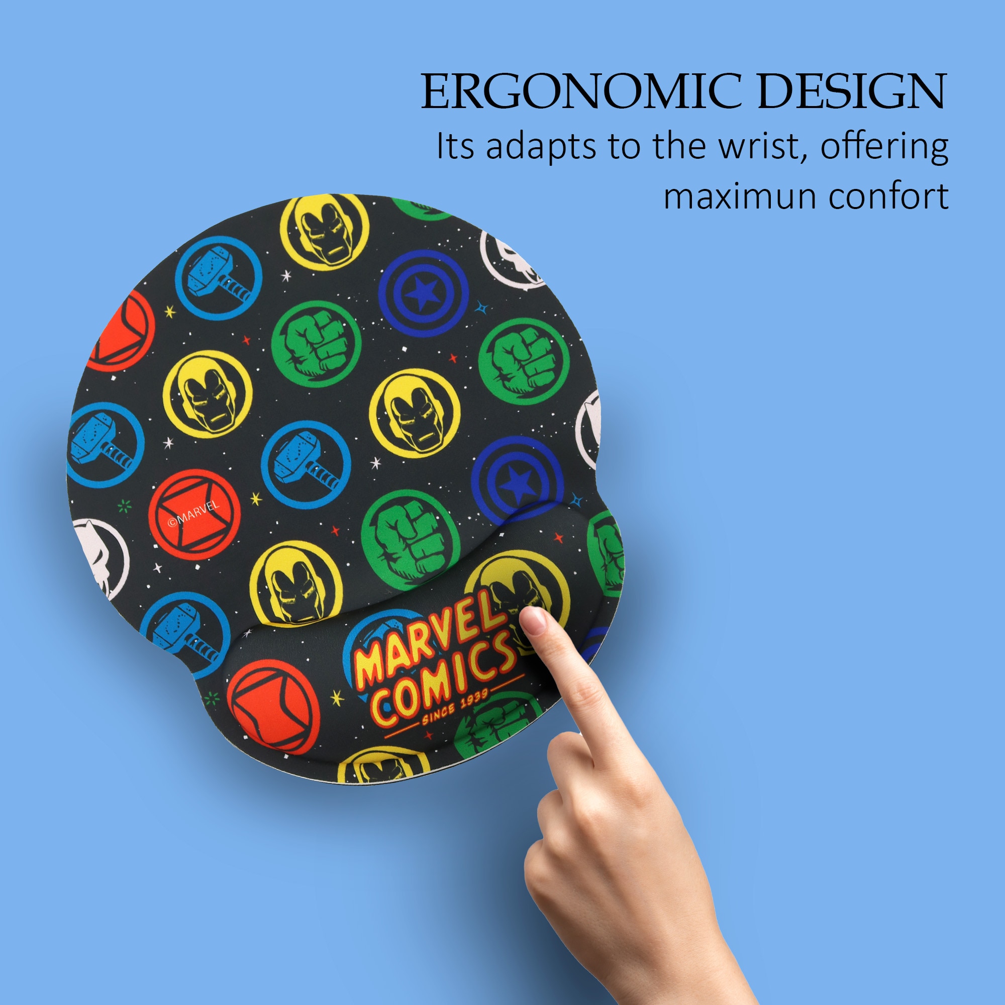 Tapete ergonómico Gel Marvel Wondee 5