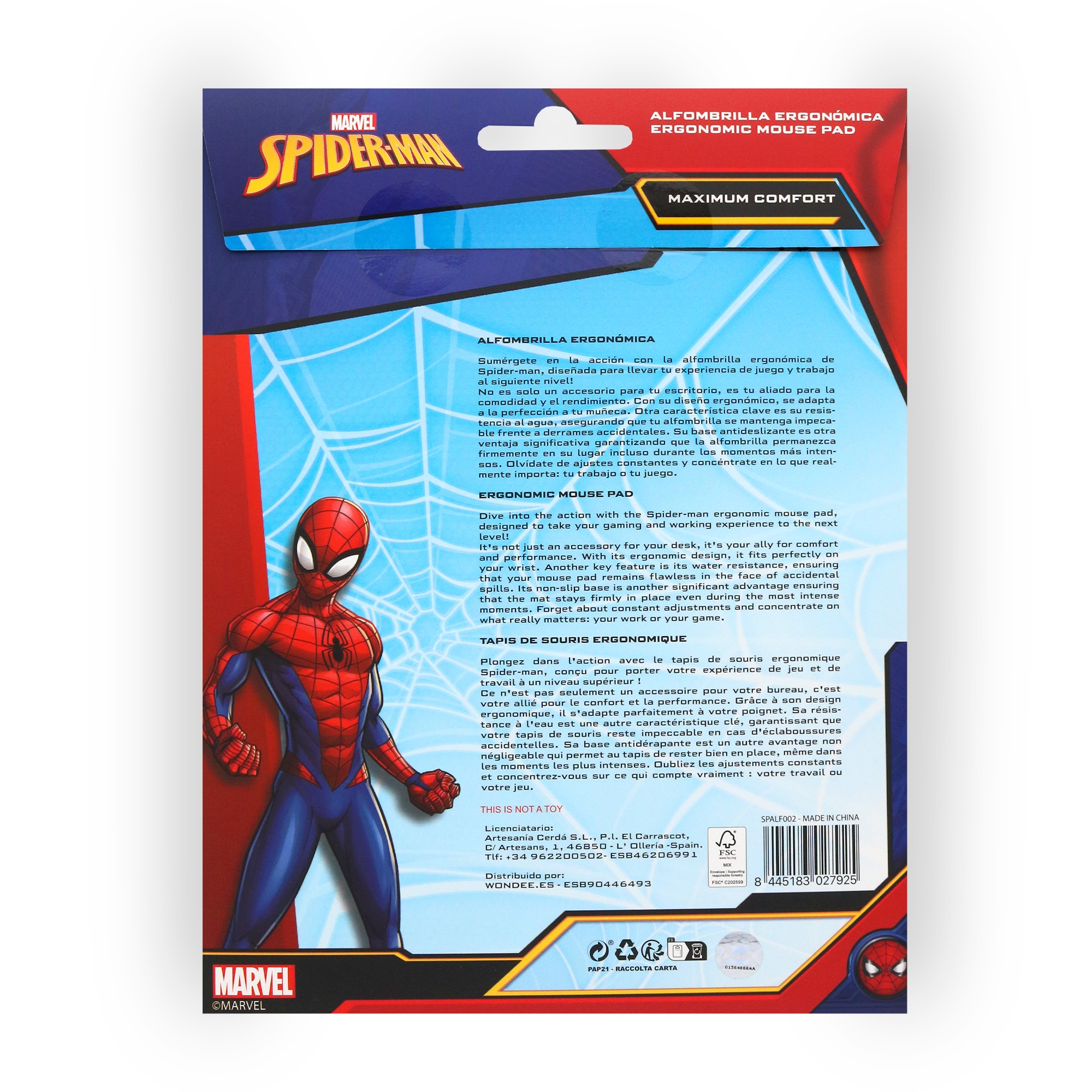 Alfombrilla ergonómica Gel Spiderman Marvel Wondee 8