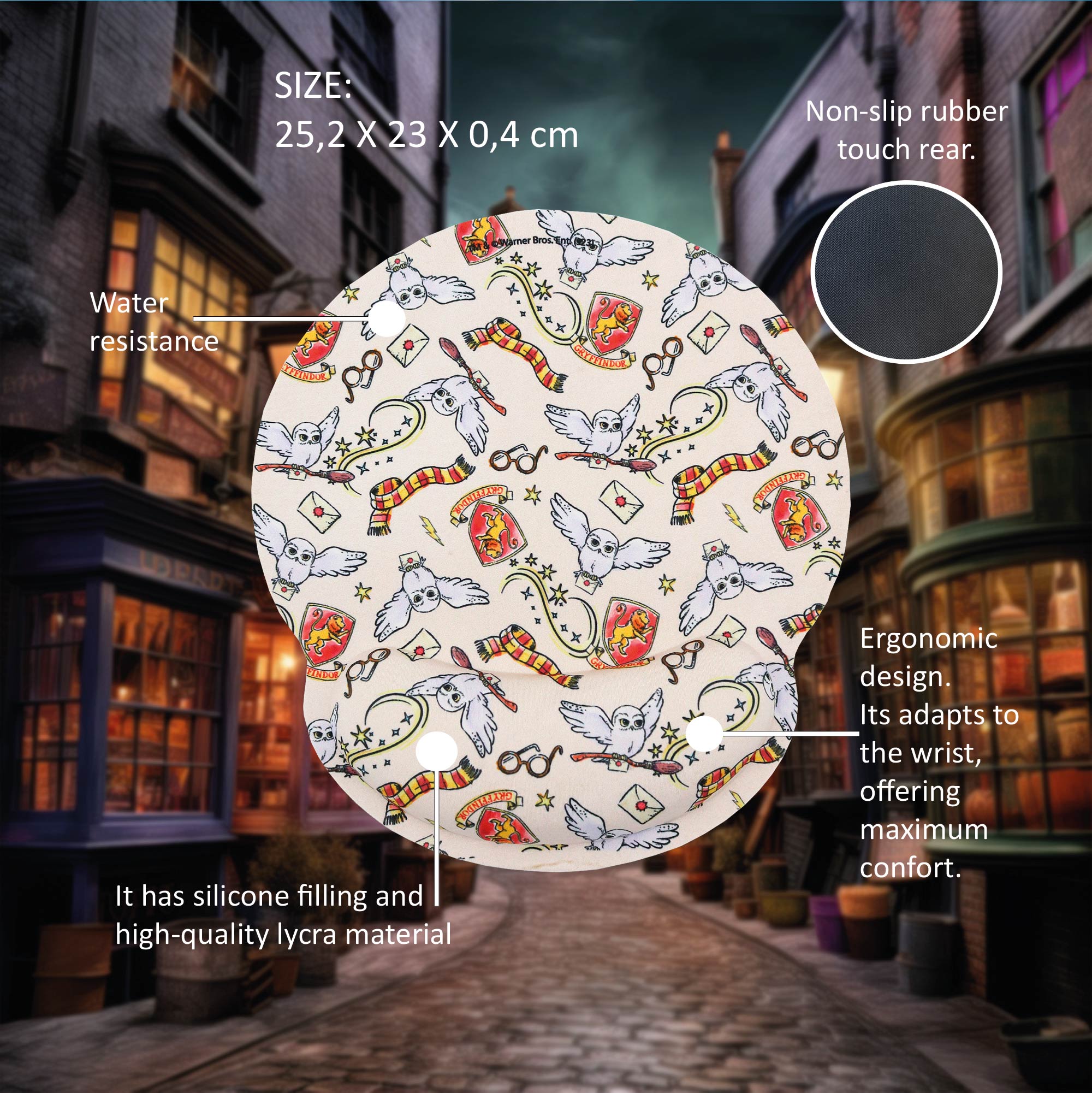 Tapete ergonómico Gel Harry Potter Wondee 3