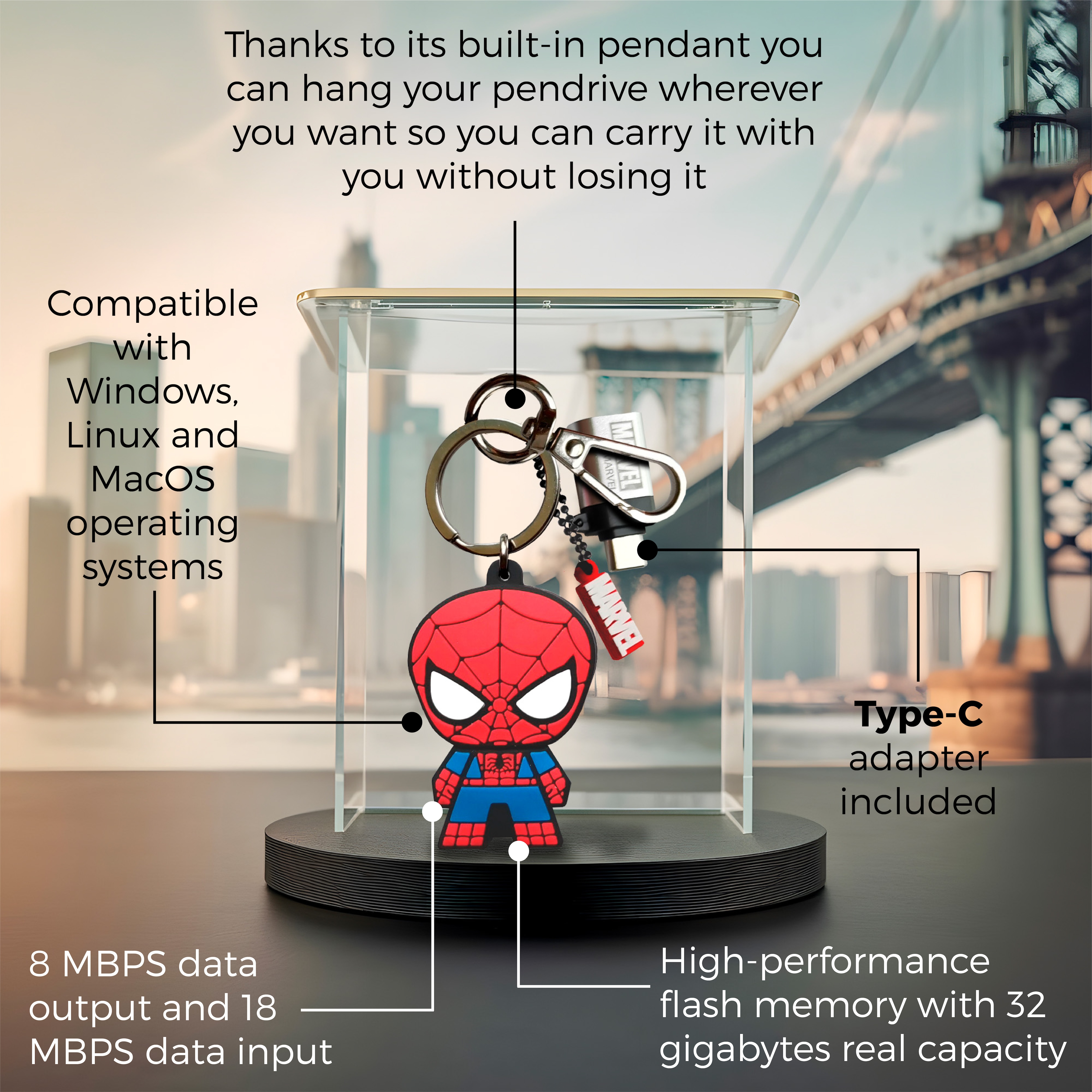 MEMORIA USB 32GB SPIDERMAN MARVEL Avengers 5