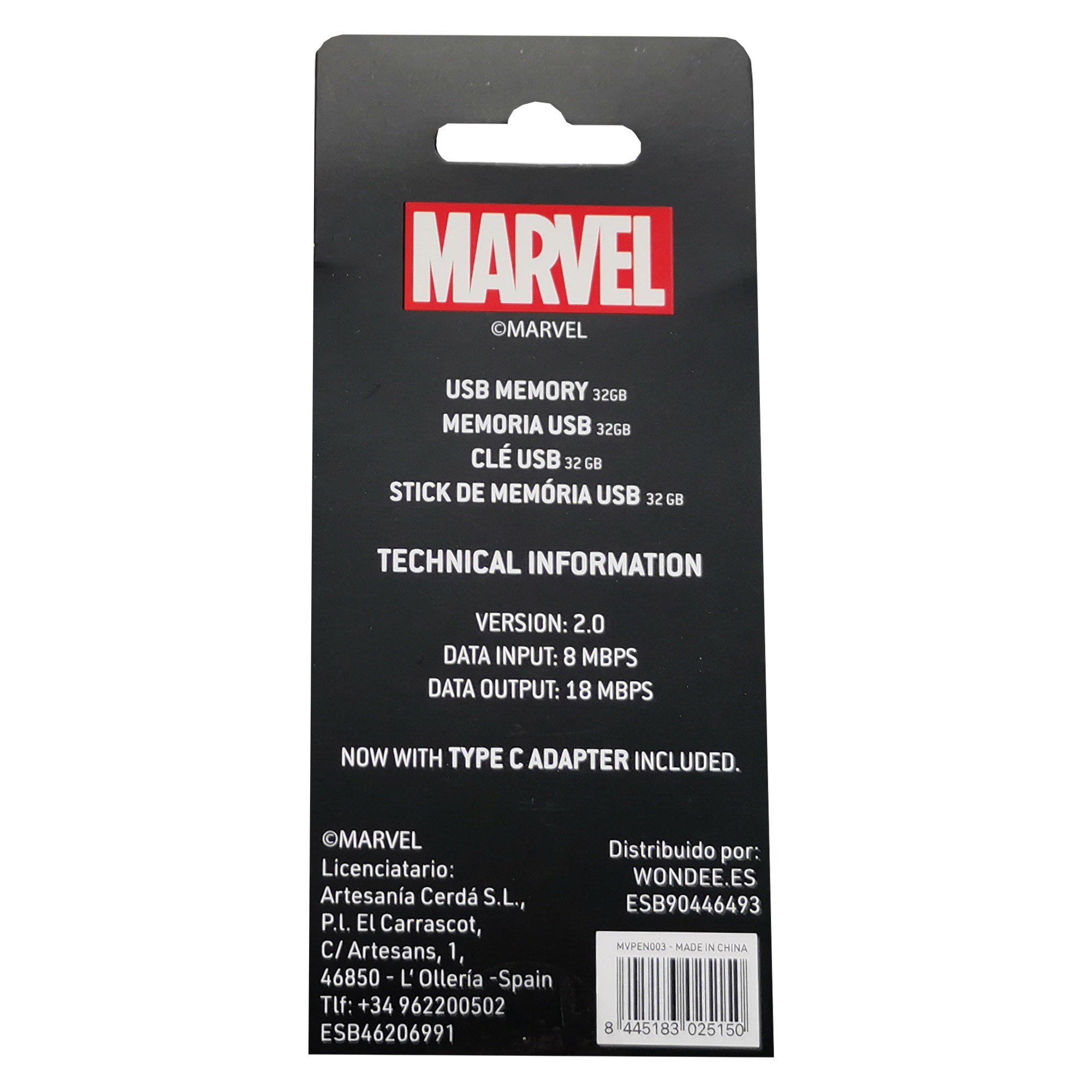 MEMORIA USB 32GB GROOT MARVEL Avengers 10
