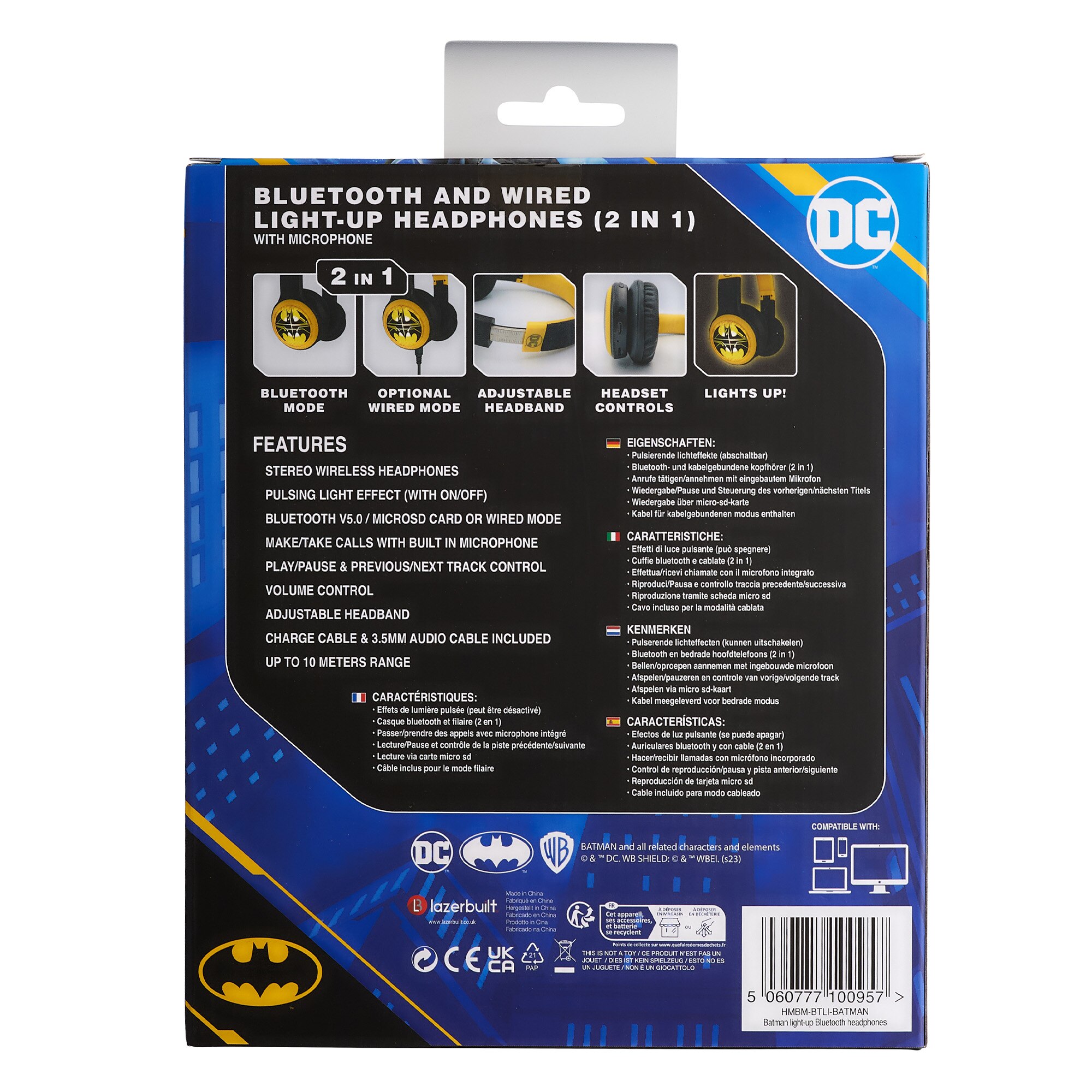 Auricular Bluetooth luz Batman Dc Comics 8