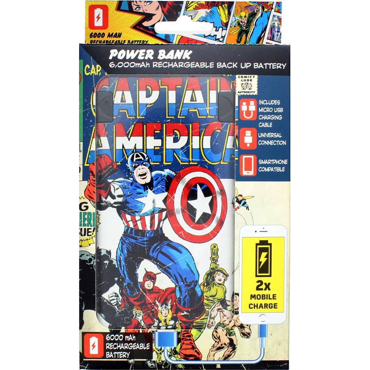 Powerbank 6000 Marvel Capitão América 2