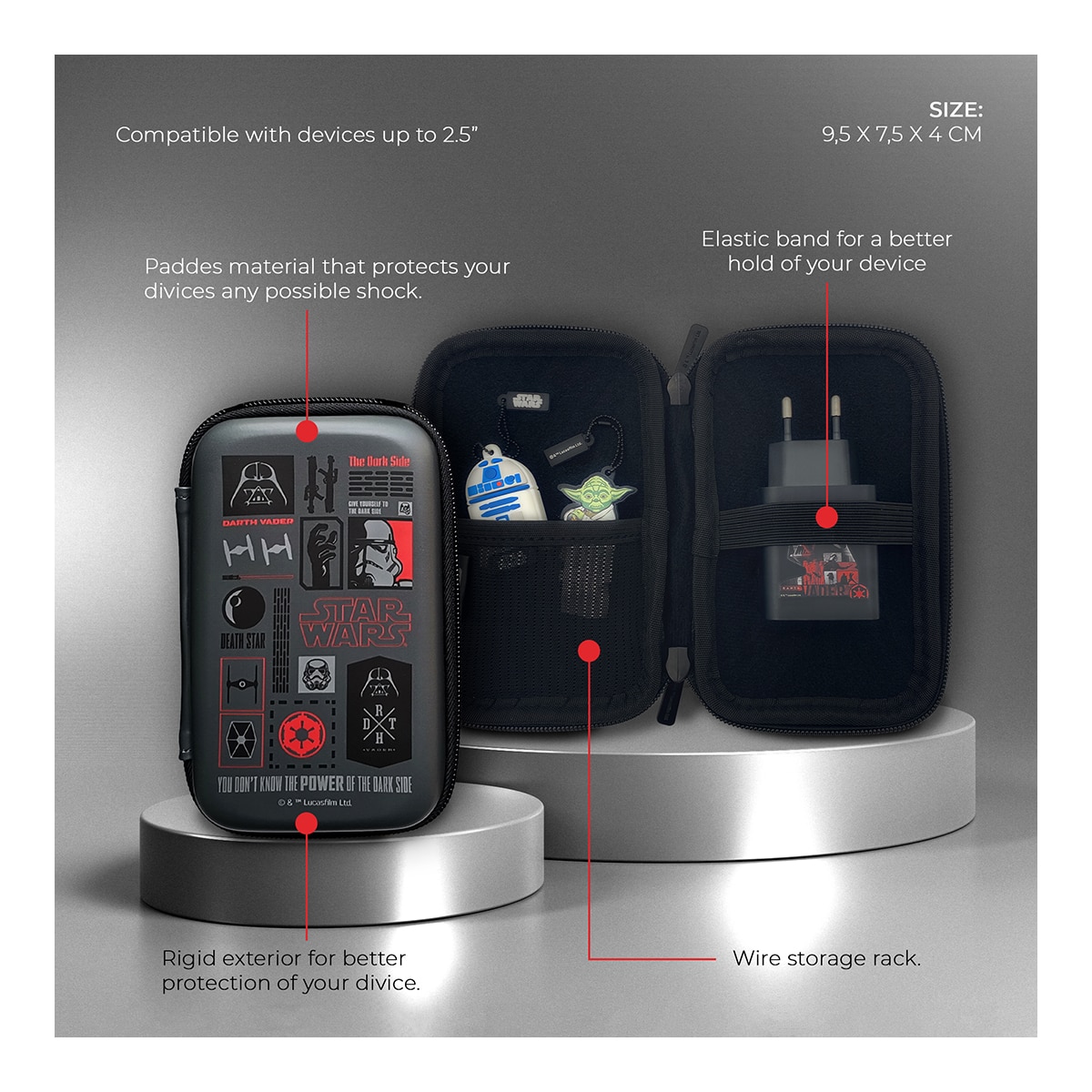 Estojo Tech Darth Vader Star Wars Wondee Preto-4