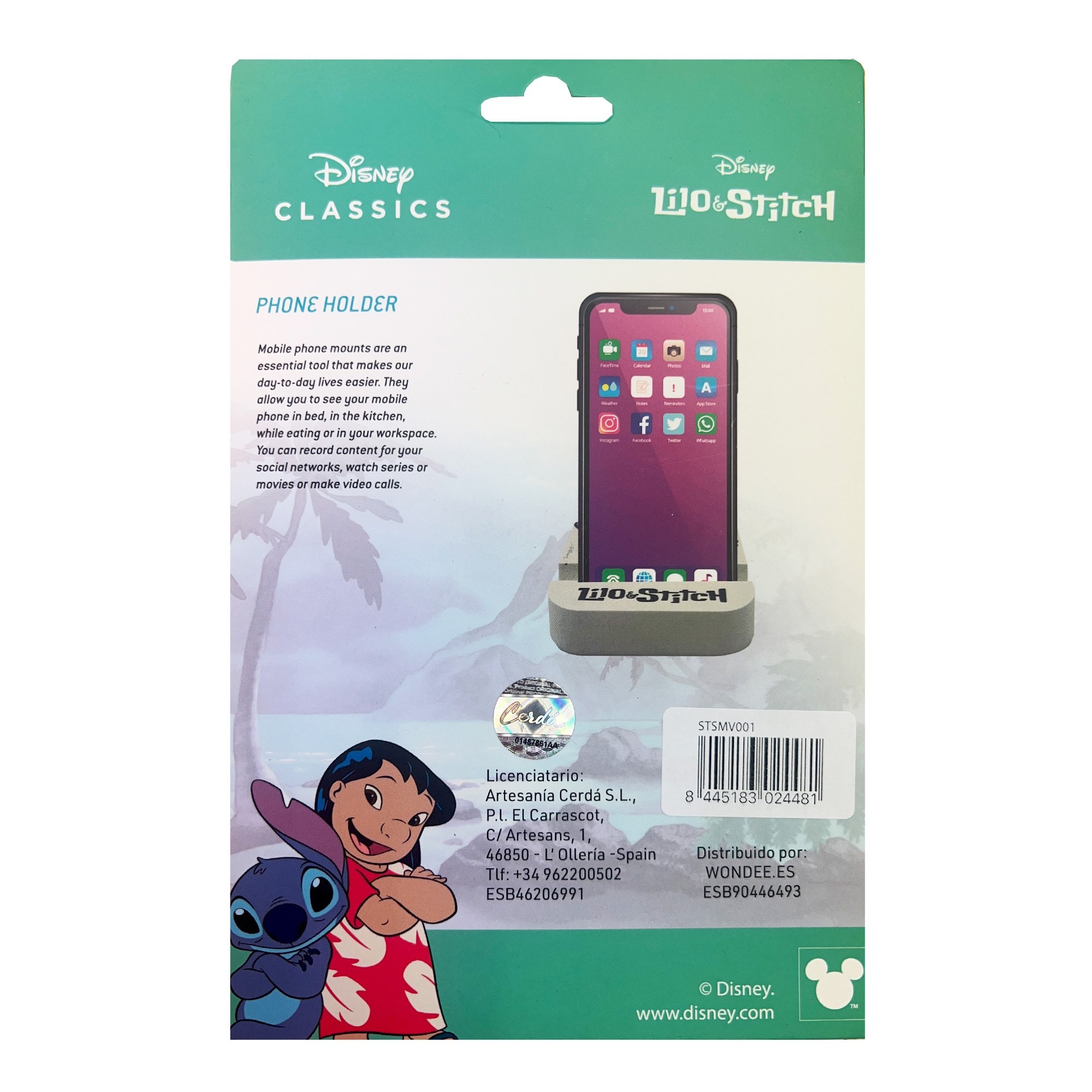 Suporte móvel madeira Disney Lilo & Stitch 8