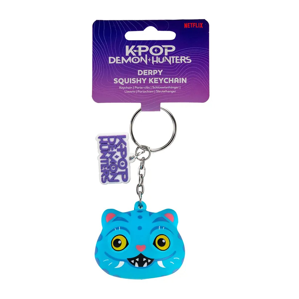 As Guerras do K-Pop Tigre Derpy Llavero Squishy 4 Cm K-Pop Demonhunters Cineréplicas Azul-3