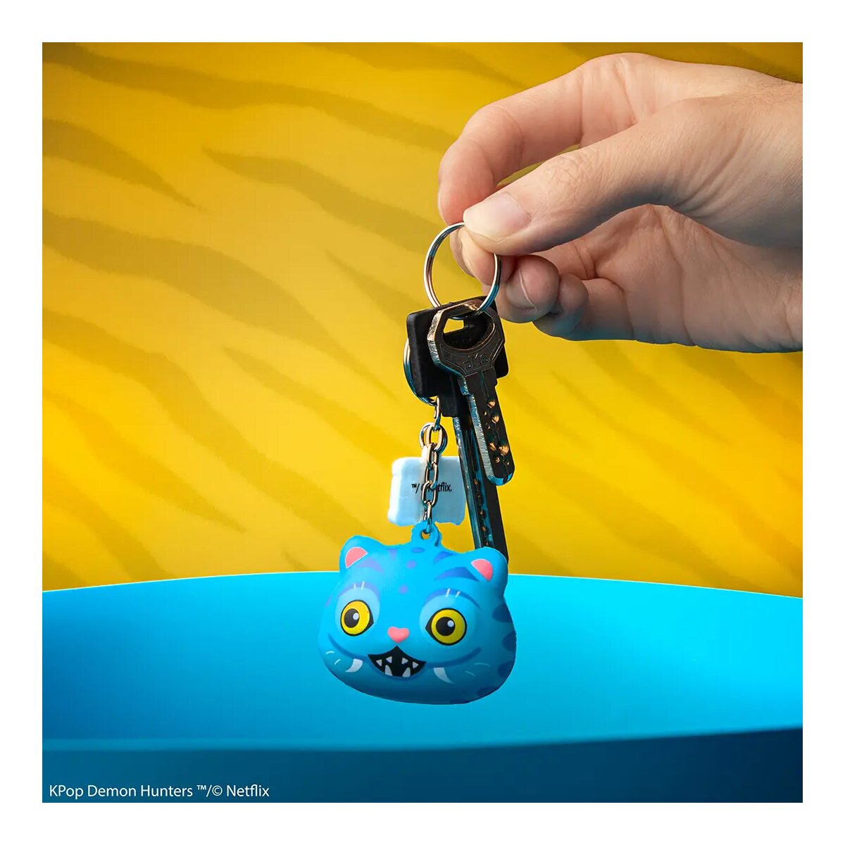 As Guerras do K-Pop Tigre Derpy Llavero Squishy 4 Cm K-Pop Demonhunters Cineréplicas Azul-4