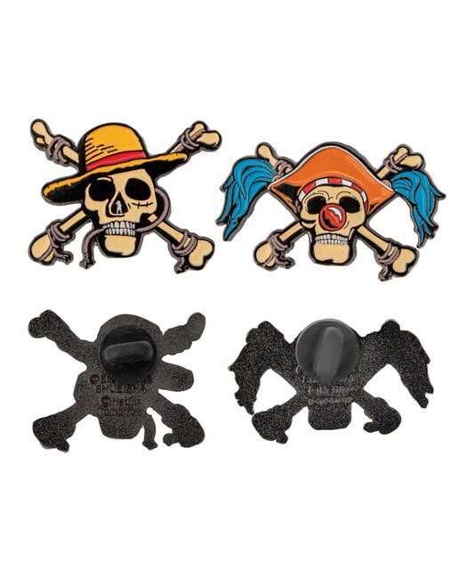 Set 2 pins 3 cm Calavera Luffy y Baggy One Piece Cineréplicas 1