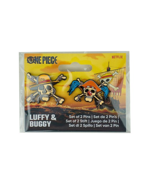 Set 2 pins 3 cm Calavera Luffy y Baggy One Piece Cineréplicas 2