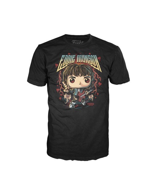 T-shirt Pop&tee Hunter Eddie com Guitarra Stranger Things 5