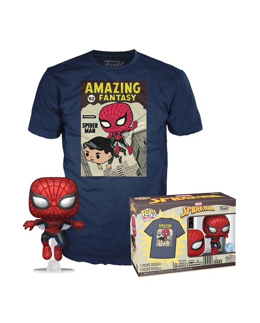Conjunto de T-shirt Pop & Tee Spiderman Comic Cov Marvel 1