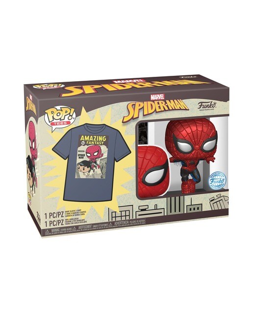 Conjunto de T-shirt Pop & Tee Spiderman Comic Cov Marvel 2