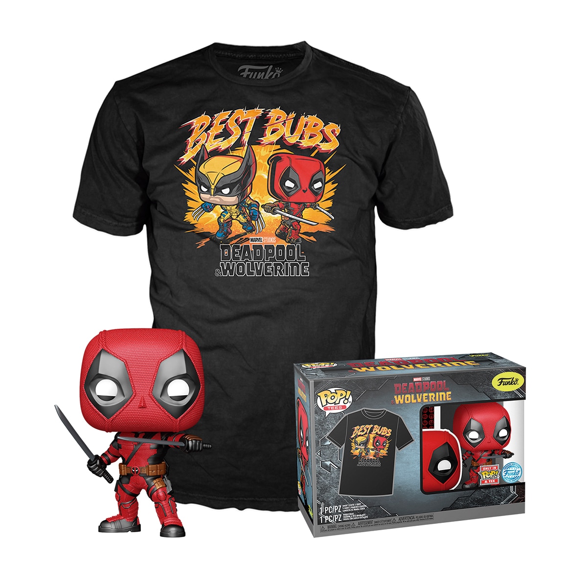 Funko - Set Camiseta Funko Pop &amp; Tee Deadpool Marvel.