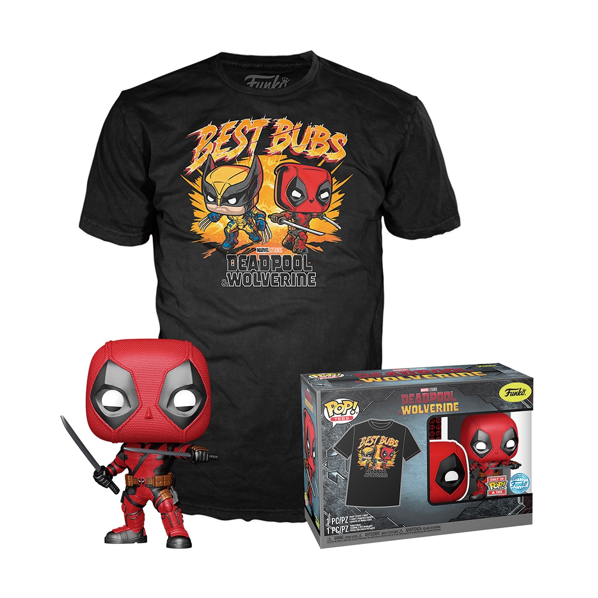 Funko - Set Camiseta Funko Pop &amp; Tee Deadpool Marvel.