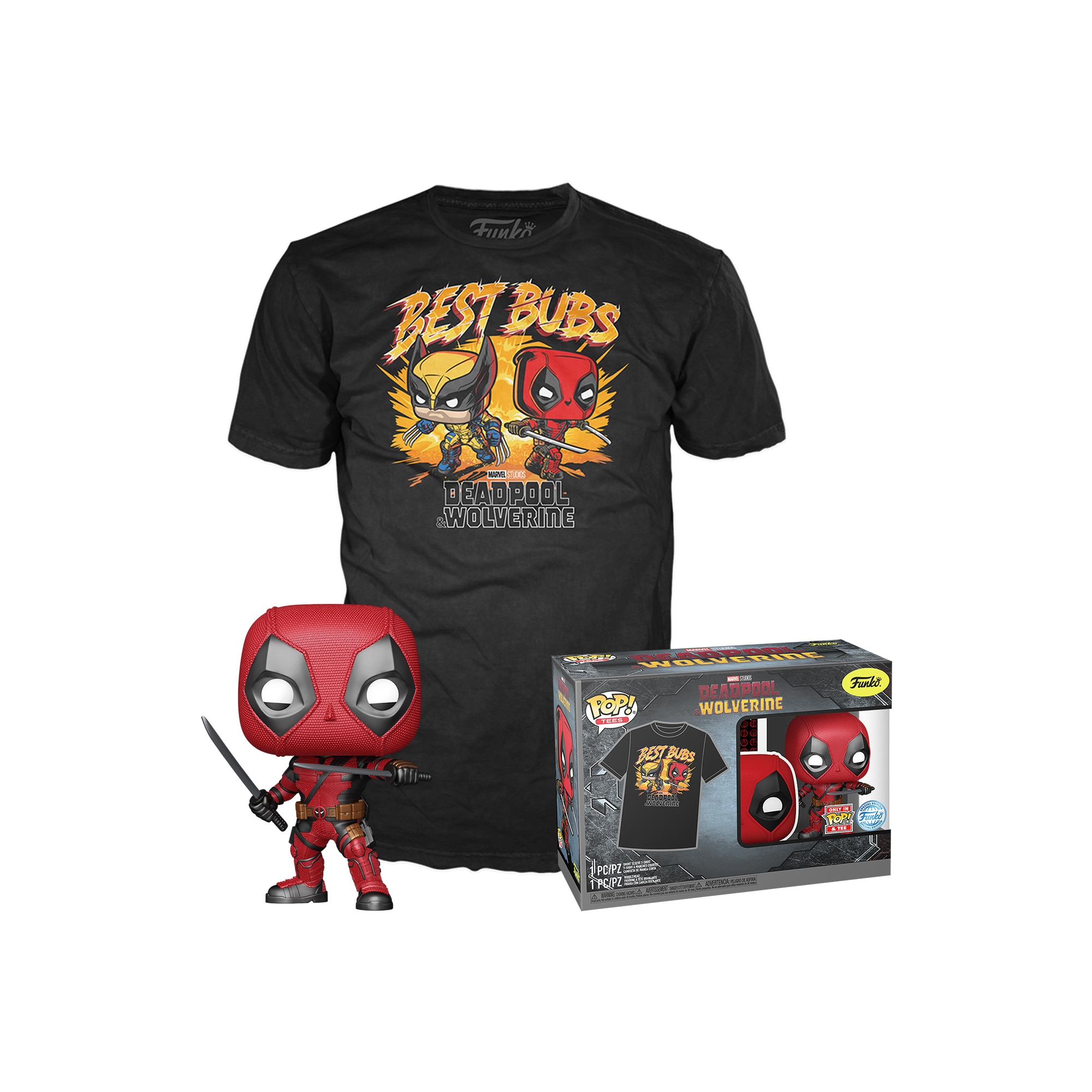 Funko - Set Camiseta Funko Pop &amp; Tee Deadpool Marvel.