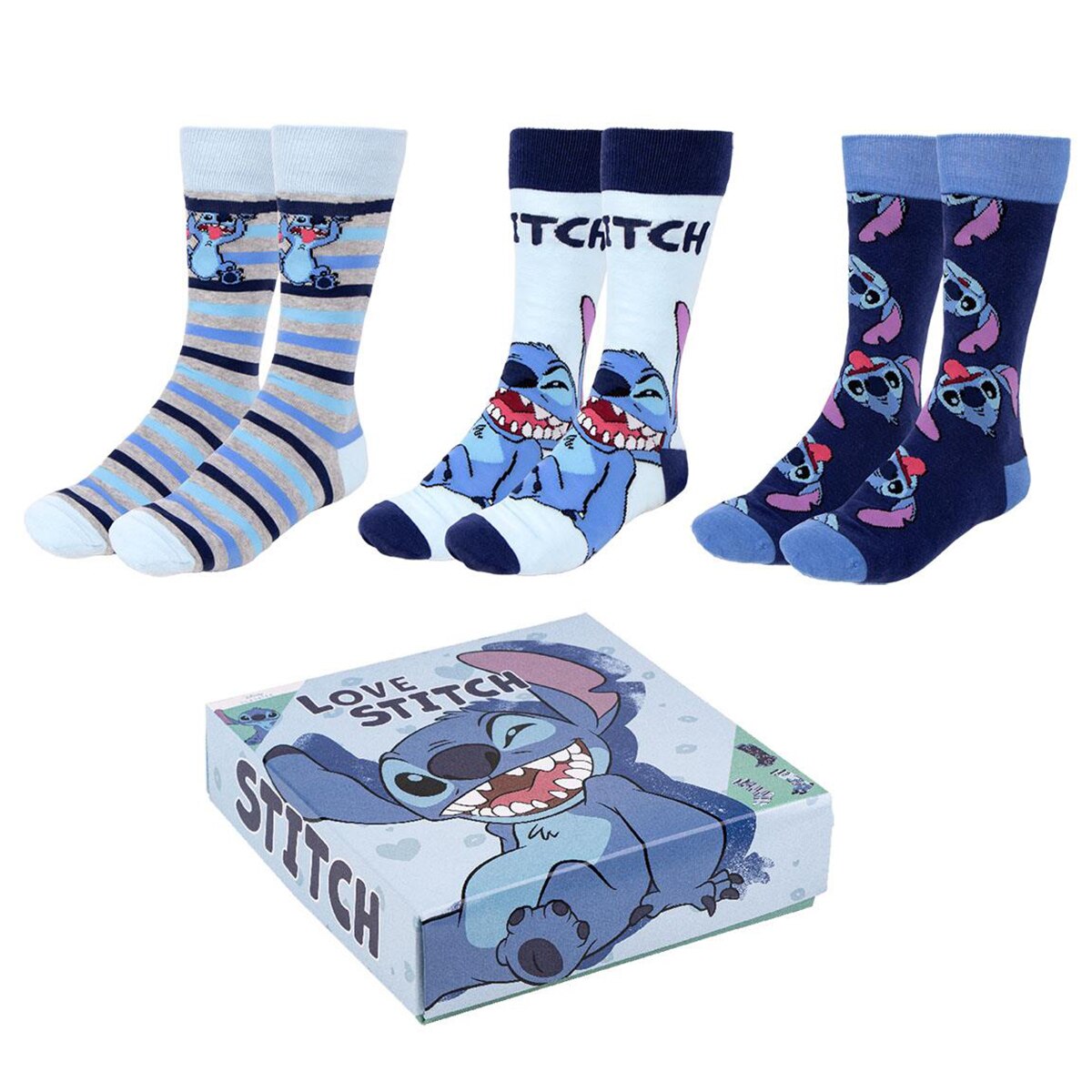 Conjunto de 3 Pares de Meias Stitch Tamanho 35/41 Disney 1
