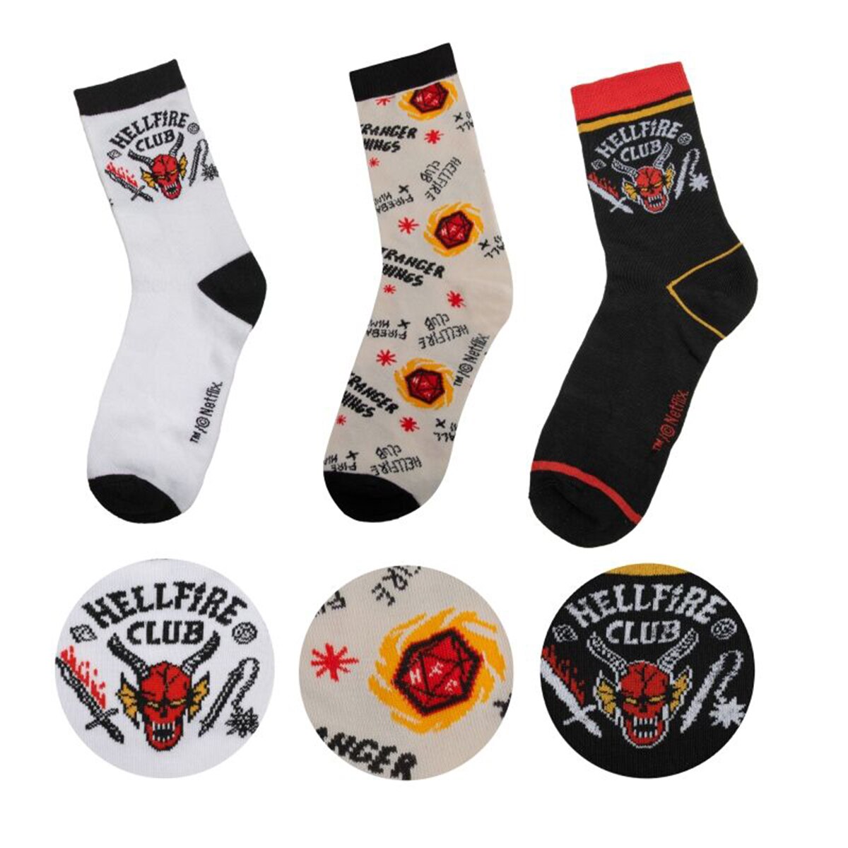 Conjunto de 3 Pares de Meias Hellfire Club Harry Potter 1