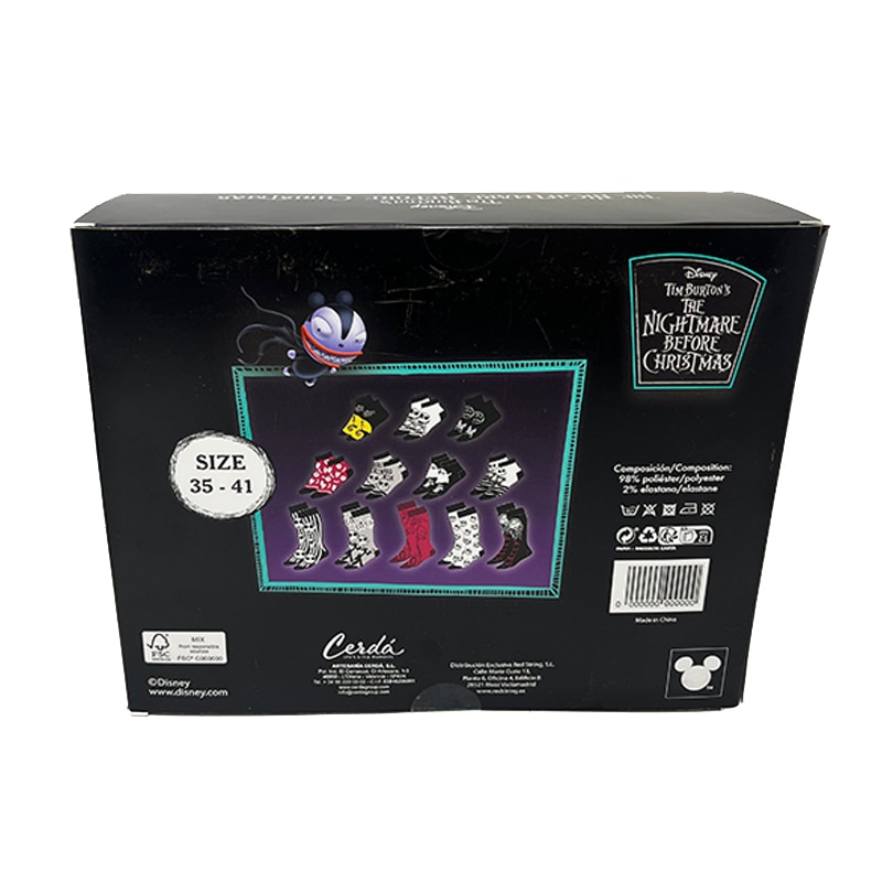 Conjunto de 12 Pares de Meias O Estranho Mundo de Jack Disney 2