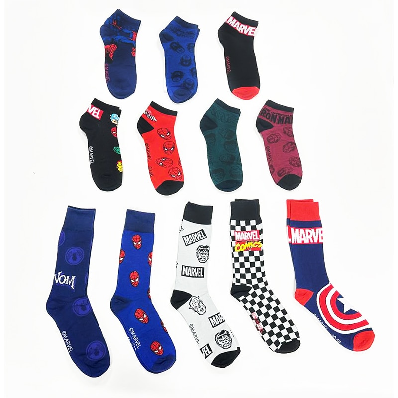 Conjunto de 12 Pares de Meias Marvel Comic 3