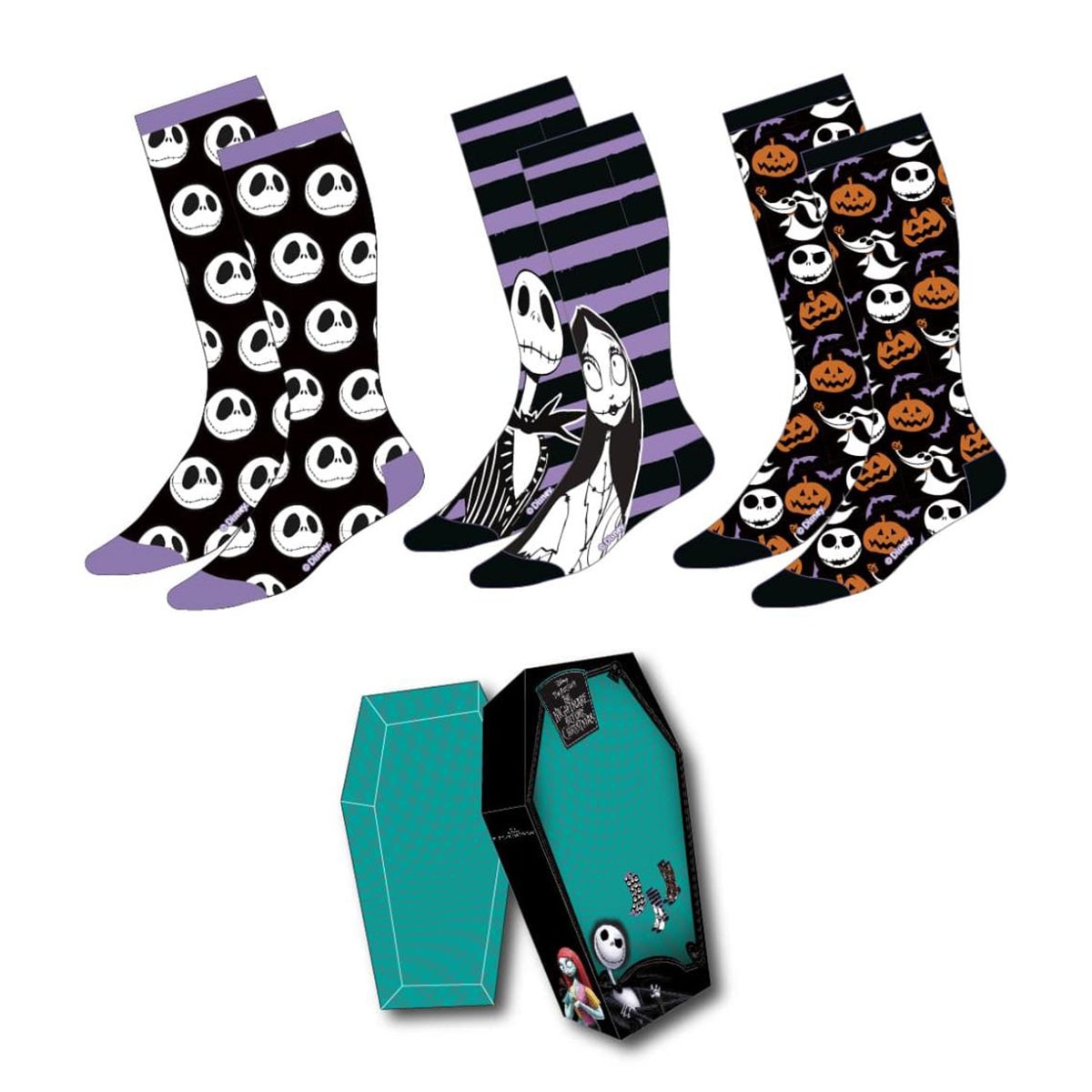 Conjunto de 3 Pares de Meias O Estranho Mundo de Jack 1