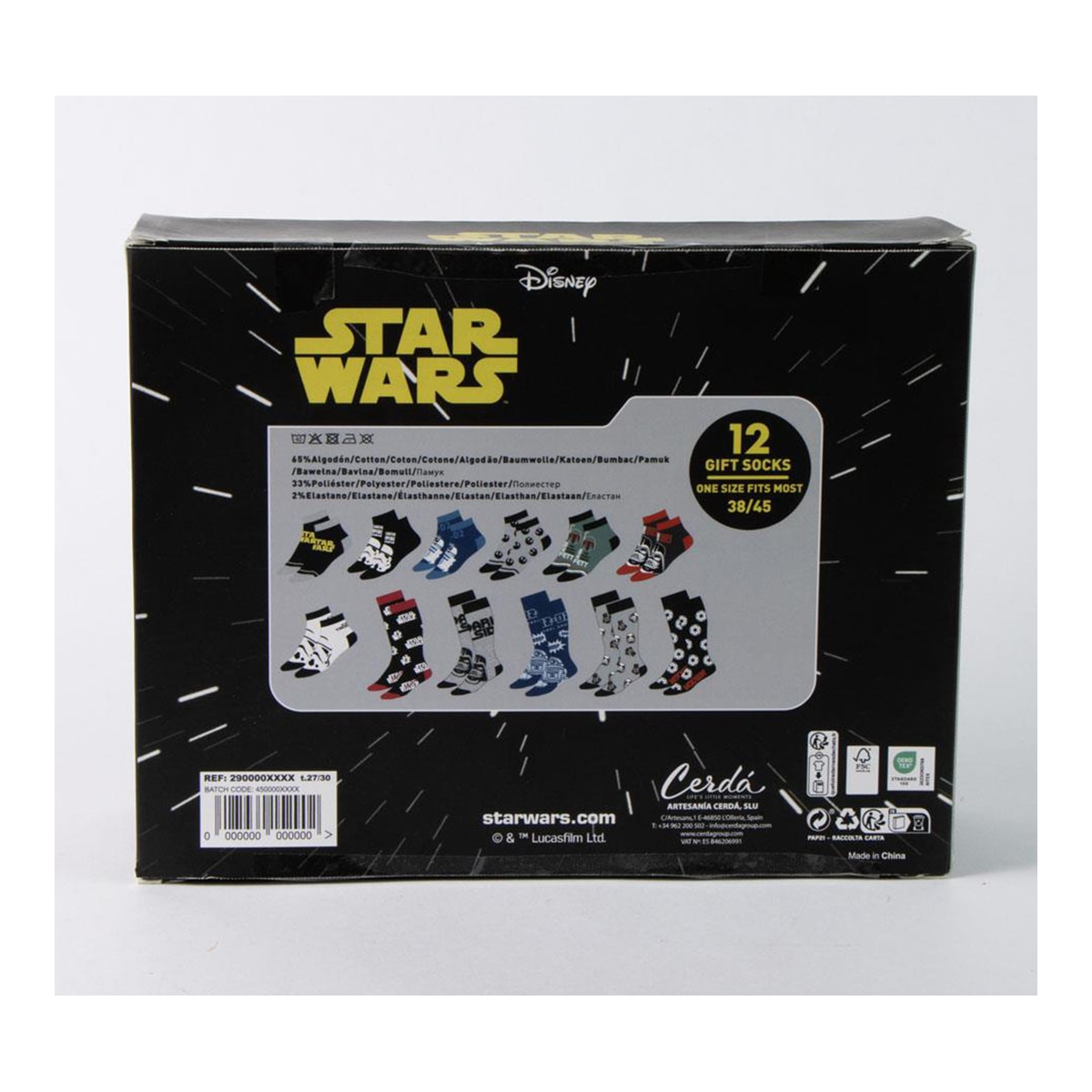 Caixa de 12 Pares de Meias Star Wars Multicolor-8