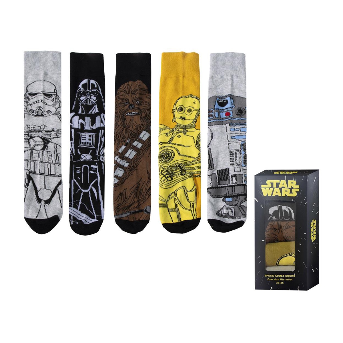Imagem 0 de Caixa de 5 Pares de Meias Star Wars